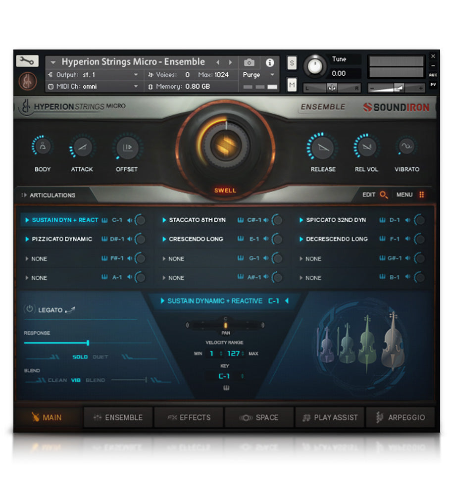 Hyperion Strings Micro Kontakt ensemble interface